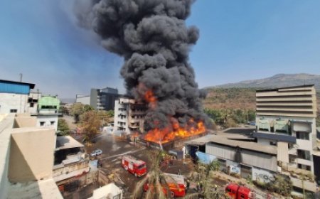 Navi Mumbai: केमिकल कंपनी में मंगलवार के दिन को भीषण आग ,आसमान में छाया हुआ धुएं का गुबार, फैली हुई दहशत