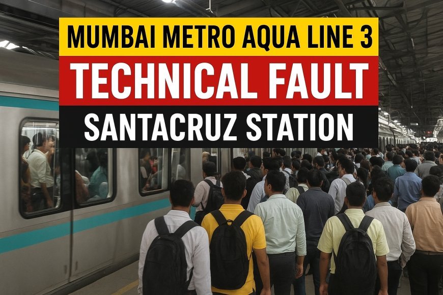 मुंबई मेट्रो एक्वा लाइन 3 की ट्रेन में तकनीकी खराबी, यात्रियों में मची भगदड़